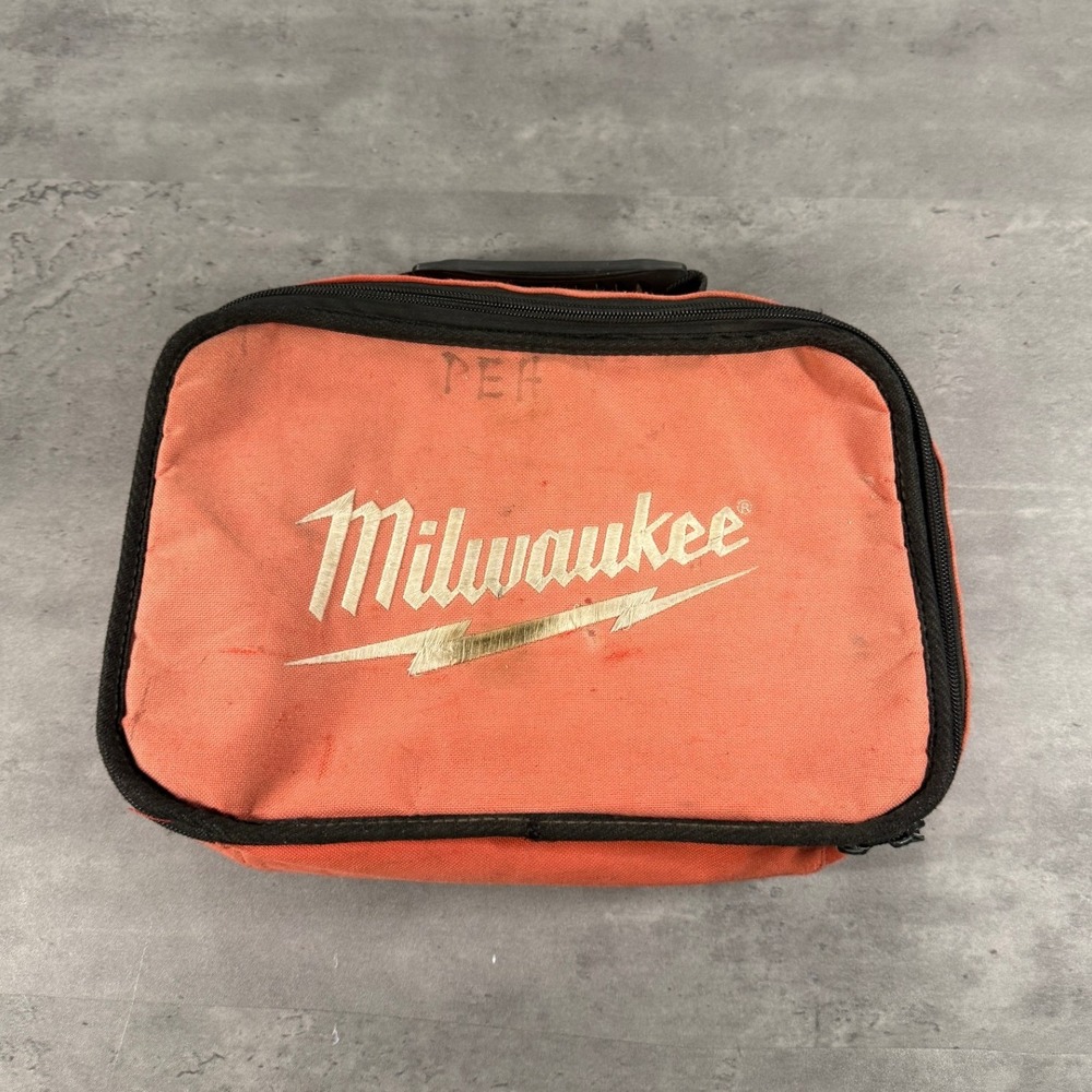 Vintage M12 Milwaukee Tool Bag Red Canvas Organizer Case Zipper Soft Carry Bag